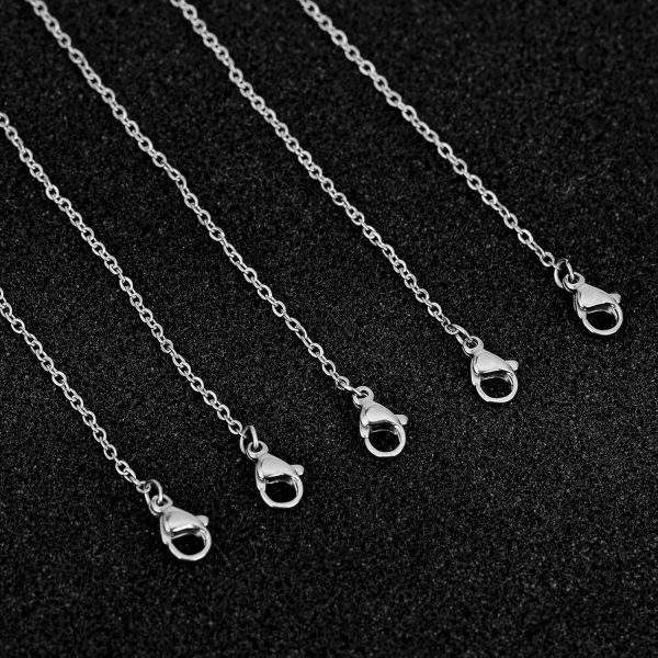 20pcs Necklace Chain with Lobster Clasps for Jewelry Making, Stainless Steel Chain Bulk Silver Chain Necklace Pack 1.5mm Thin Chains Silver Cable Chains for Necklace Pendants Making Supplies - Image 7