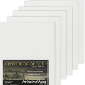 Centurion Deluxe Professional Oil Primed Archival Linen Panels - Enhanced Oil Priming for Superb Performance & Color Retention - [6 Pack - 9x12"]
