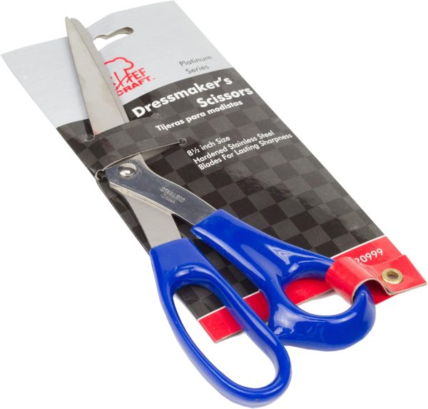 Chef Craft Dressmakers Stainless Steel Fabric Scissors, 8.5 inch, Blue - Image 2