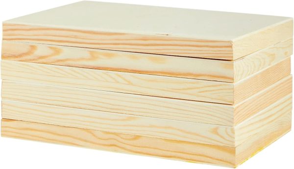 Juvale Unfinished Wood Canvas Boards & Blank Wooden Signs - 8 x 10 in Light Brown Pine, 0.85 in Thick, 6-Pack - Deep Wooden Frame Panels - Image 9