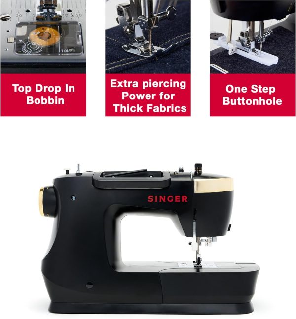 SINGER Heavy Duty 500 Classic Sewing Machine with Accessory Kit | Strong Motor with Enhanced Piercing Power, 23 Built-In Stitches, Full Metal frame, 1-step Buttonhole & LED Light - Image 4