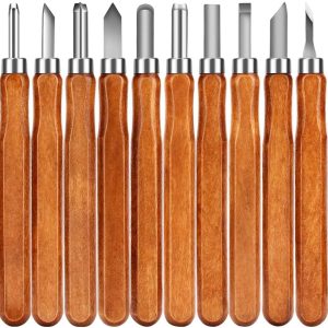 Wood Carving Tools, Adevena 12 set SK2 Carbon Steel Sculpting Knife Kit for Beginners & Professions
